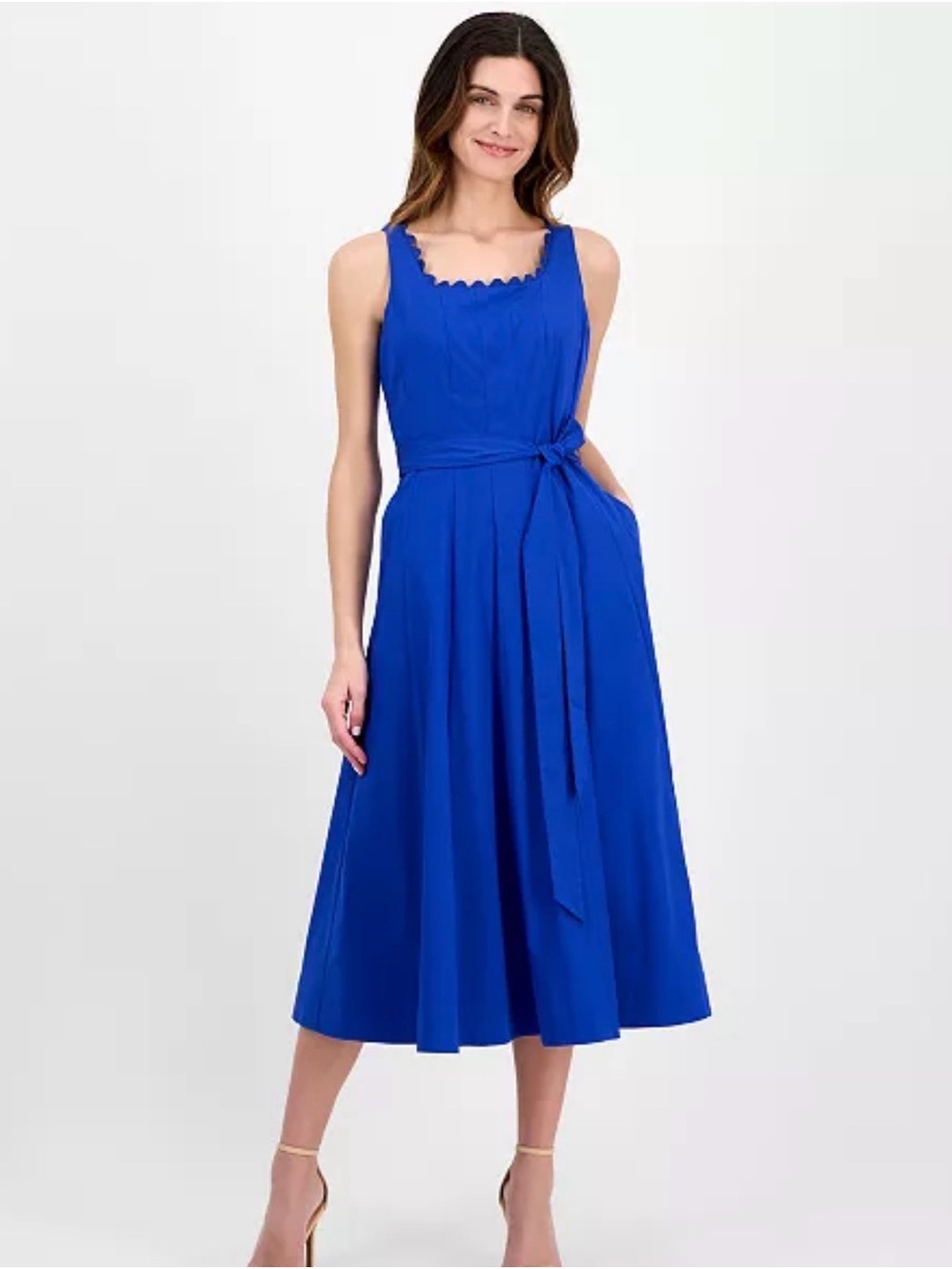 Anne Klein
Petite Square-Neck Seamed Fit & Flare Midi Dress
